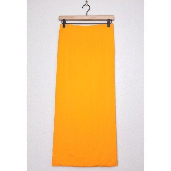 The Andamane Gisele Tube Midi Skirt S Orange Jersey Stretch High Waisted Pencil - Picture 8 of 9